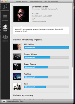 Scrobbler – profil