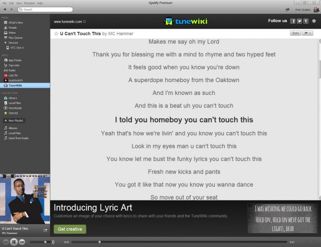 spotify-tunewiki