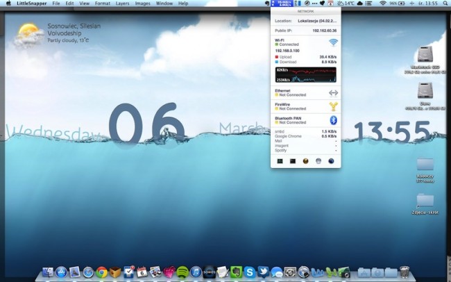 Stats Menu connection panel Menu Bar