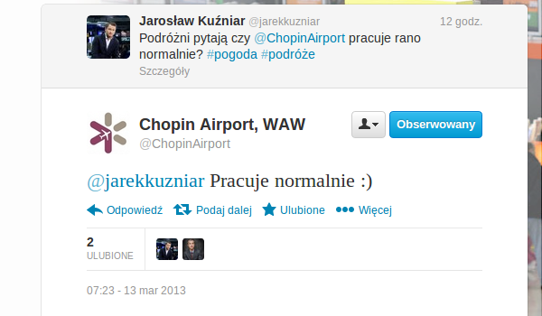lotnisko chopina twitter