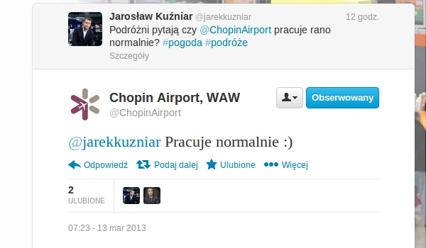 lotnisko chopina twitter