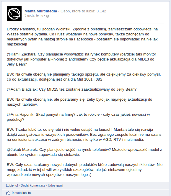 manta facebook