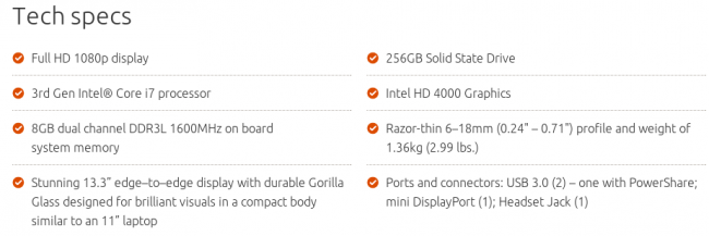 dell ubuntu specyfikacja