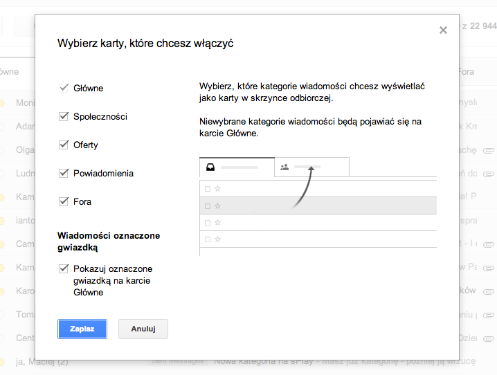 Gmail - nowa skrzynka, wybierz karty class="wp-image-118814"