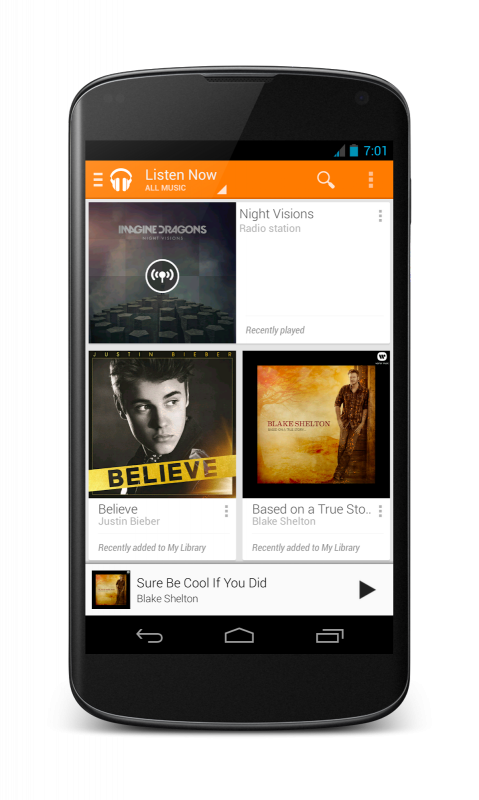 Play Music – Listen Now – Nexus 4