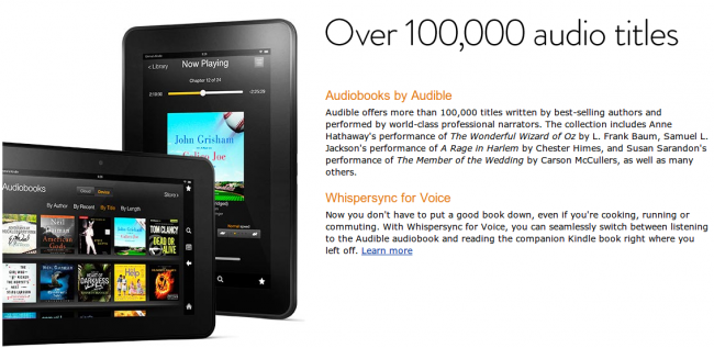 tablety kindle audio