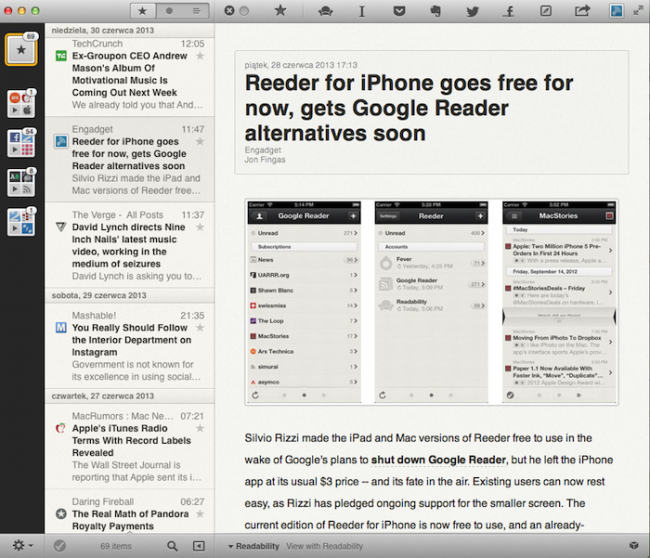 Reeder OS X