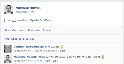 status na facebooku