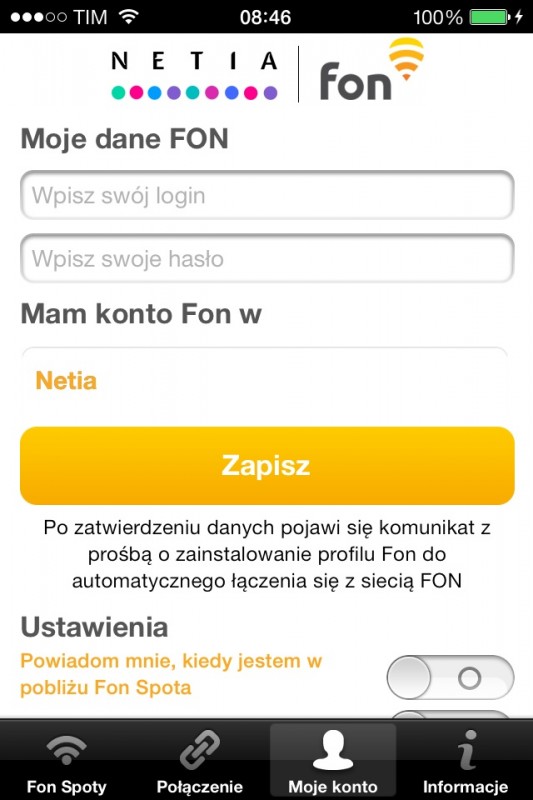 FON internet netia darmowa sieć WiFI