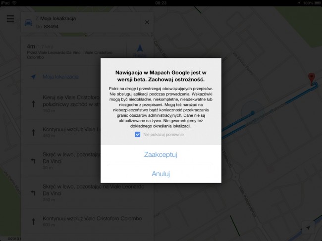 Google Maps iPad
