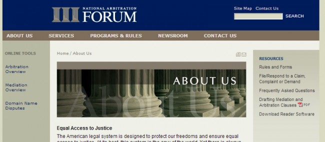 national arbitration forum