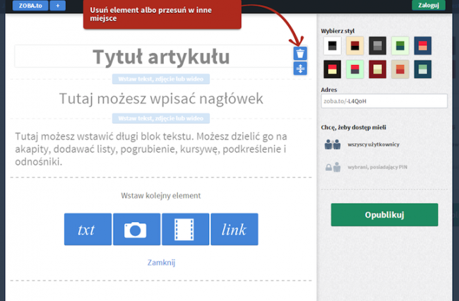 zoba.to – dodawanie wpisu