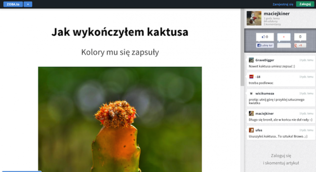 zoba.to – strona wpisu