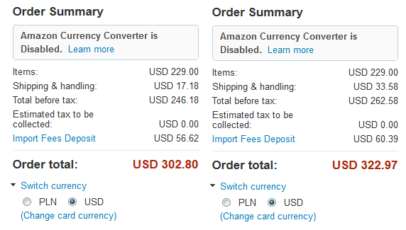 Wysylka nexusa 7 z amazon