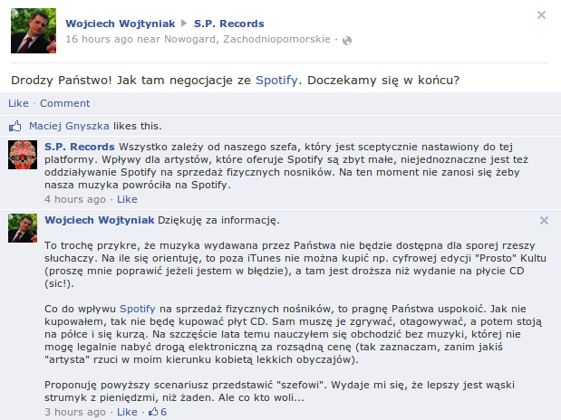 sp records na facebooku