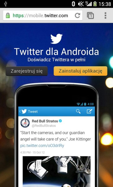 Twitter Android Chrome