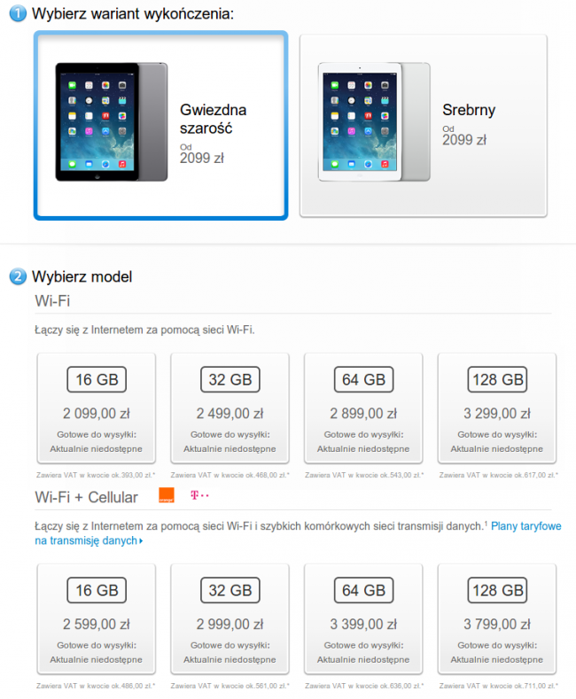 nowy ipad air ceny