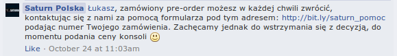 saturn zwrot preorder