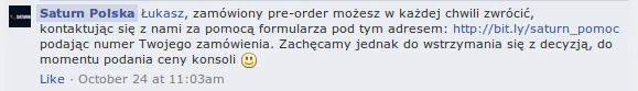 saturn zwrot preorder 