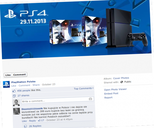 sony playstation 4 fb