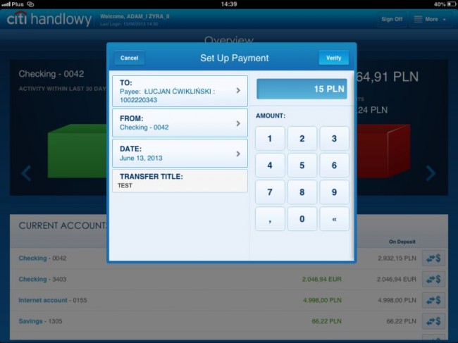 Citi Handlowy for iPad, 5