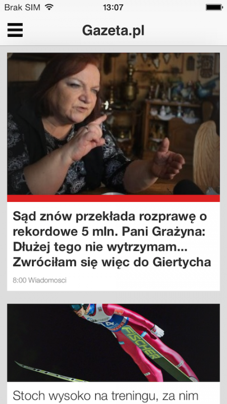 Gazeta.pl LIVE iOS, 1