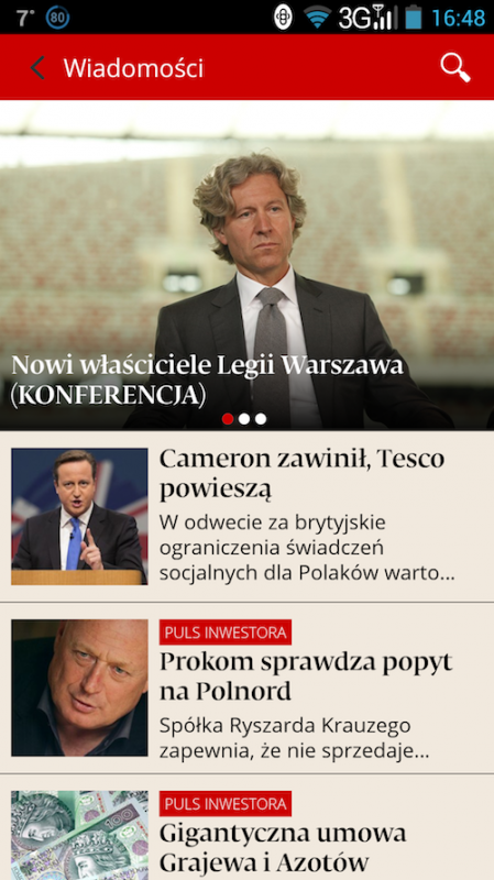 Nowy Puls Biznesu na smartfonie, 1