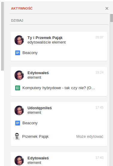 google drive aktywnosc 2