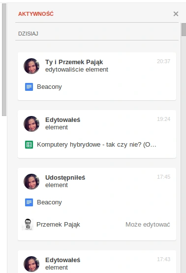 google drive aktywnosc 2
