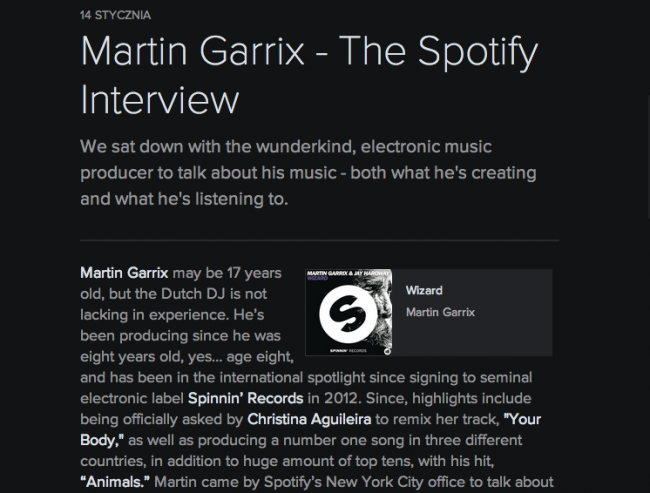 nowe spotify, wywiad