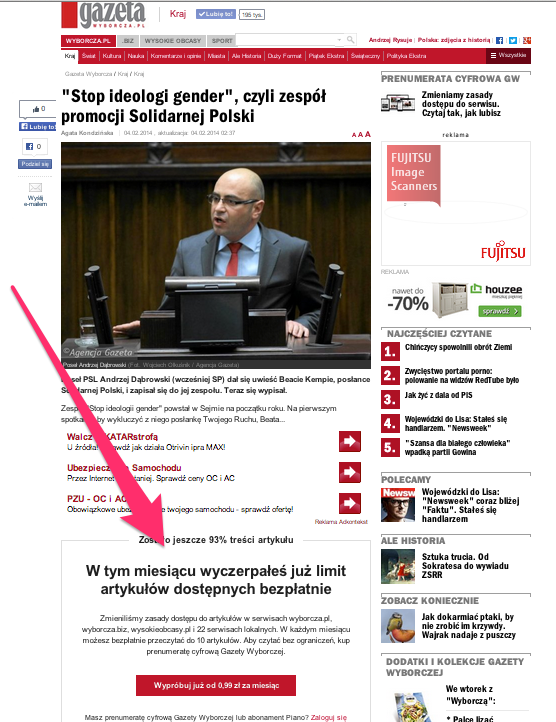 Wyborcza – paywall, 1