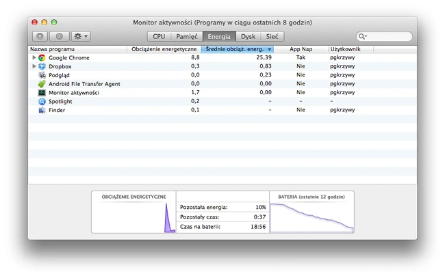 os x bateria