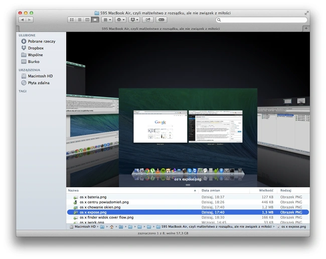 os x finder cover flow