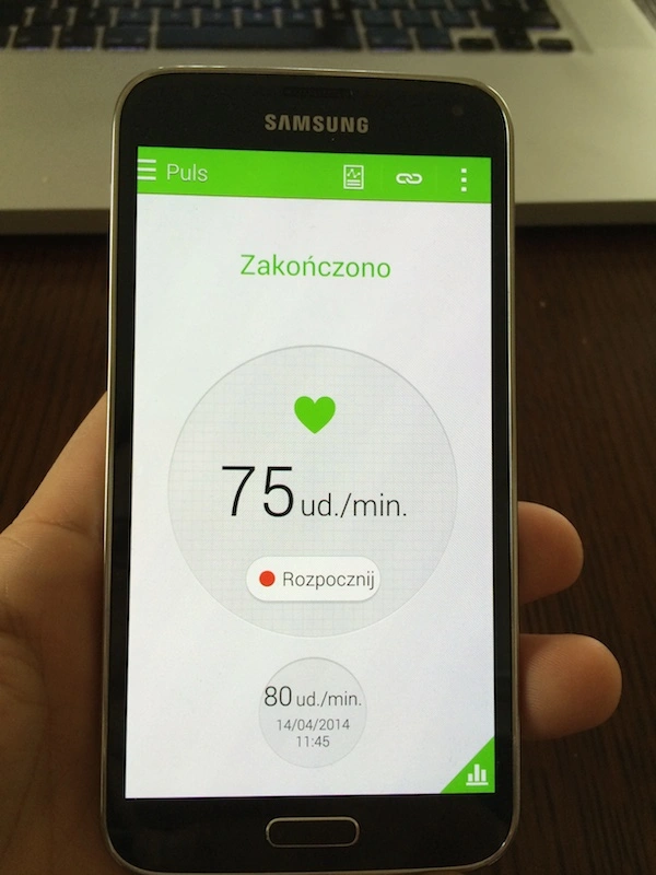Galaxy S5 – pomiar pulsu