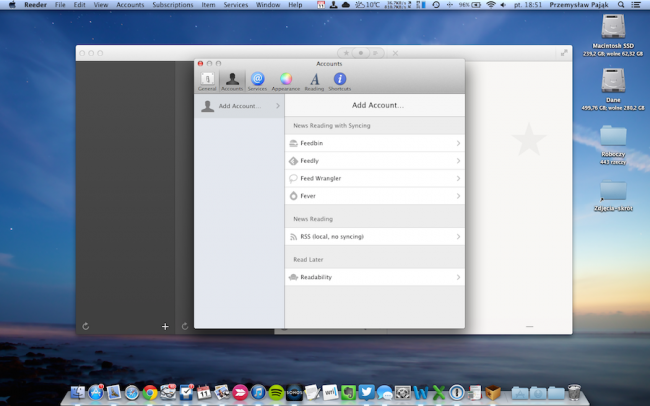 Reeder 2 OS X, feedly