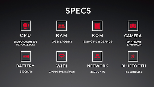 oneplus one specyfikacja 
