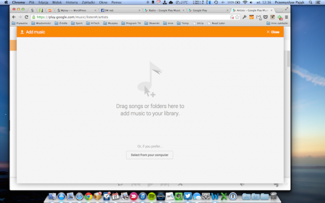 Dodaj utwory – Google Play Music Polska