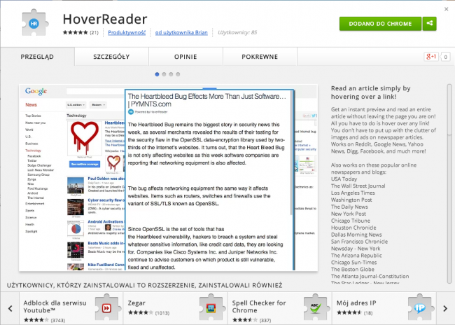 hover reader chrome web store