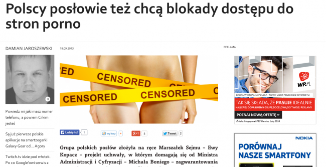 zakwestonowany tekst przez Google