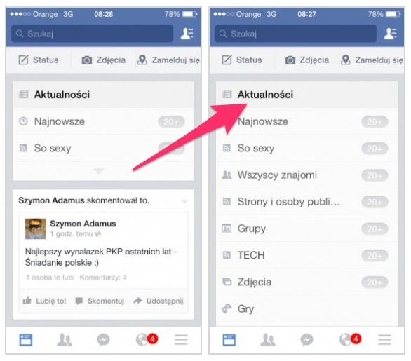 Facebook najnowsze ios stare