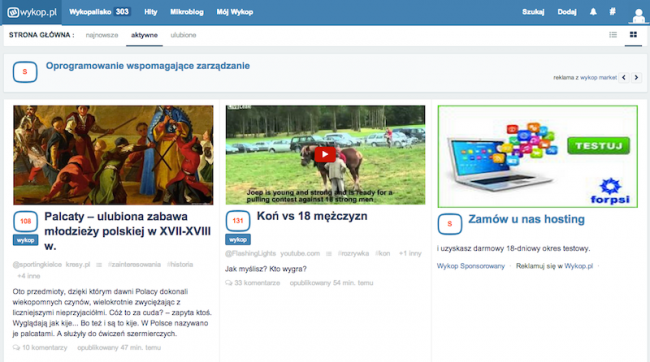 Nowy Wykop – wyglad kaflowy
