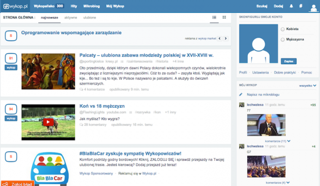 Nowy wyglad Wykop.pl