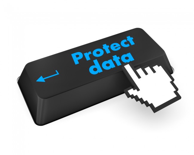 Data Protection keyboard 3d render 