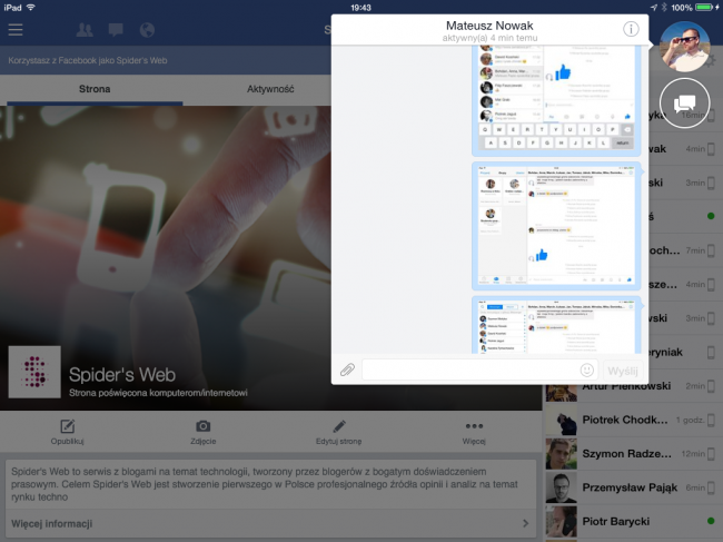 Facebook iPad Chat Heads