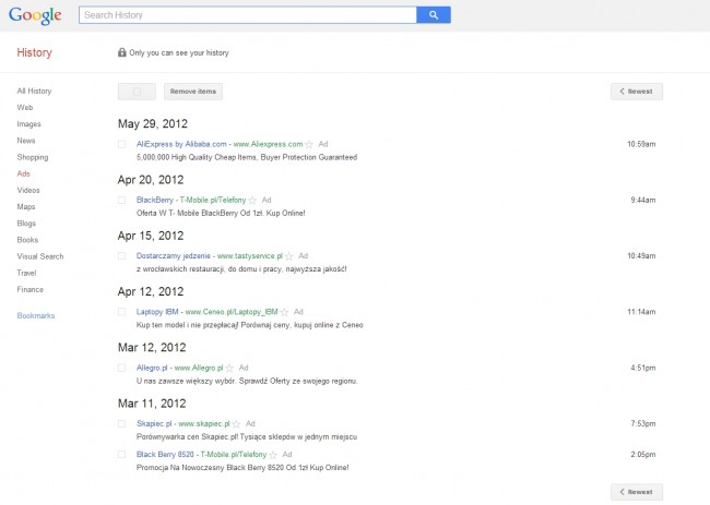 google ad historia