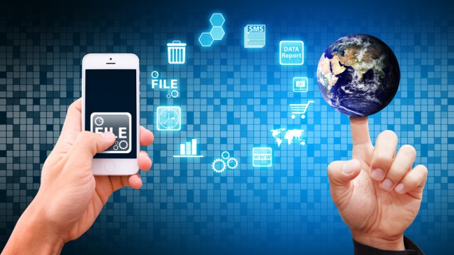 icon control from mobile phone Elements of this image furnished by NASA 