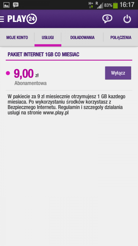 pakiet internetowy w Play