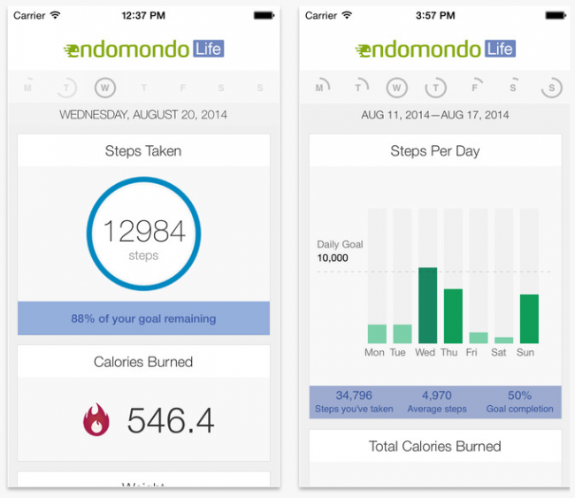endomondo life screen