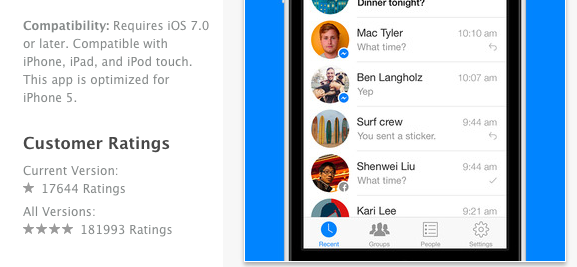 messenger ios oceny 