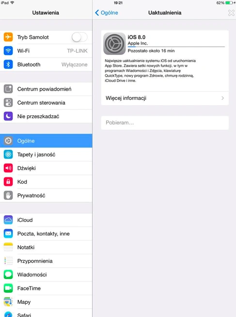 ipad aktualizacja ios8 
